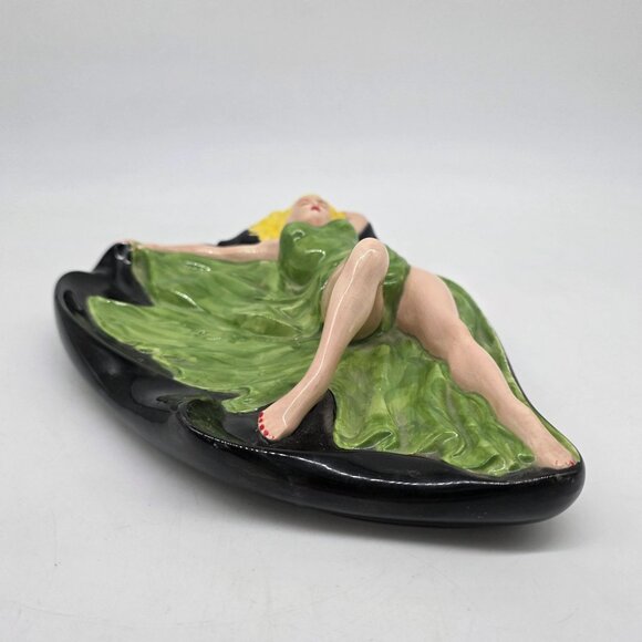 Vintage MCM Holland Mold Ceramic Risque Pinup Girl Ash Tray Candy Dish - Picture 5 of 11